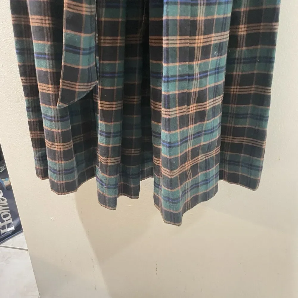 Vintage Laura Ashley Tartan Dress Size 6 Belted VGC - Picture 4 of 12